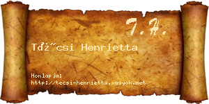 Técsi Henrietta névjegykártya