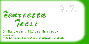 henrietta tecsi business card